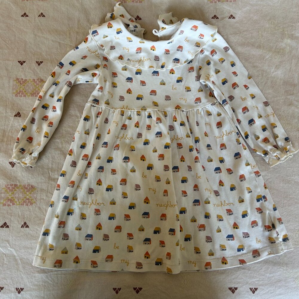 Oeuf Ruffle Collar House Dress, Size 3-4 years